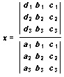 Formula for x