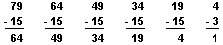 Subtract 5, 3's, or 15, each time