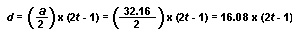 Distance traveled during any second