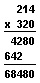 Multiplying by zero (214 x 320 = 68,480)