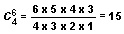 Using formula is n=6 and r=4