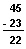 Vertical subtraction problem, 45 - 23 = _2