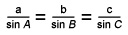 Law of sines: triangle ABC with sides a, b, and c