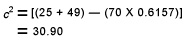 Use the law of cosines to solve for c2 (Step 1)