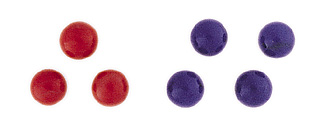 Adding 3 red marbles to 4 blue marbles