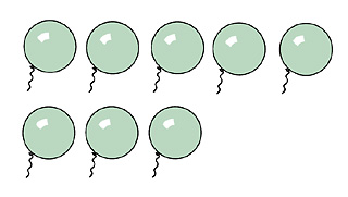 2 sets of balloons (subtraction questions)