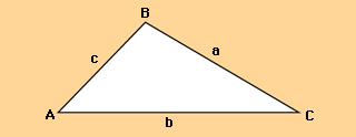 Figure: triangle ABC with sides a, b, c