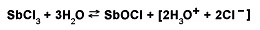 Hydrolysis: antimony chloride with water
