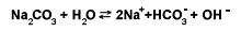 Hydrolysis: sodium carbonate with water