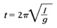 Equation: period of oscillation of a pendulum