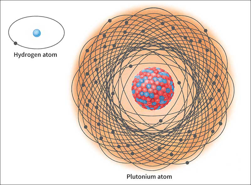 How atoms compare in weight and size