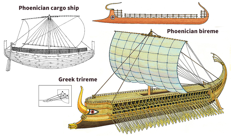 Phoenician and Greek ships