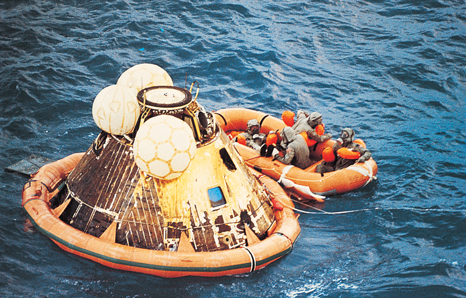 Apollo 11 after splashdown