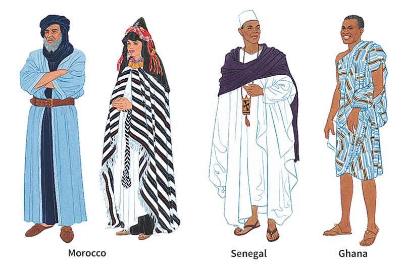 Traditional costumes of Africa and the Middle East