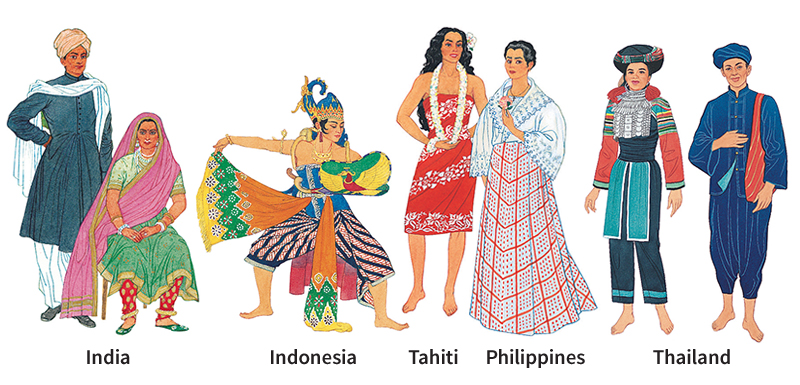 Traditional costumes of Asia and the Pacific Islands