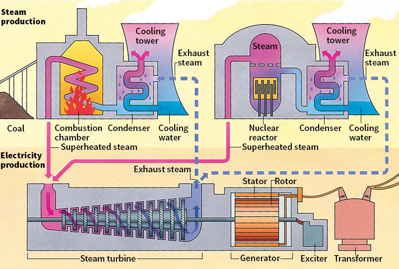 Steam electric power plants