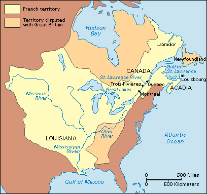 New France in the early 1700's