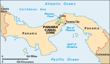 Location of the Panama Canal Zone