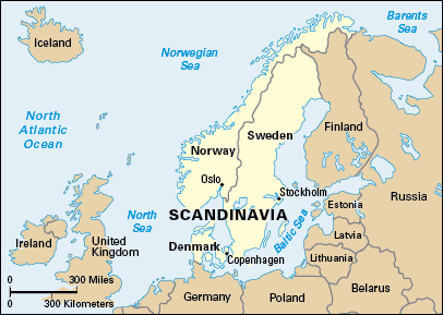 Location of Scandinavia