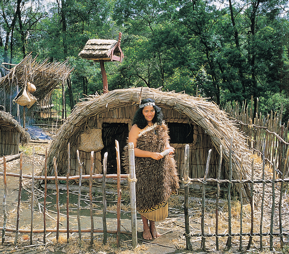 Māori woman in traditional dress