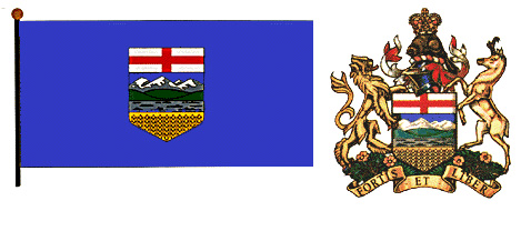 Alberta flag and coat of arms