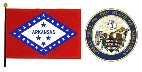 Arkansas flag and seal