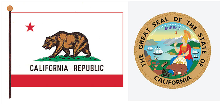 California flag and seal