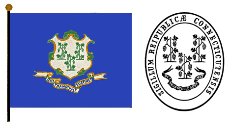 Connecticut flag and seal