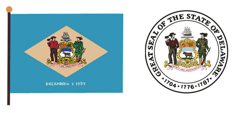 Delaware flag and seal