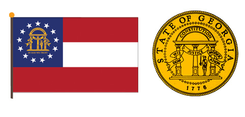 Georgia flag and seal