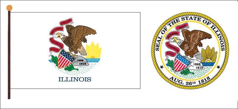 Illinois flag and seal