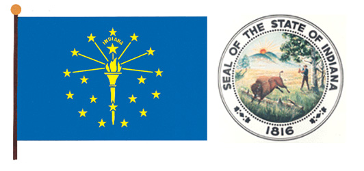 Indiana flag and seal