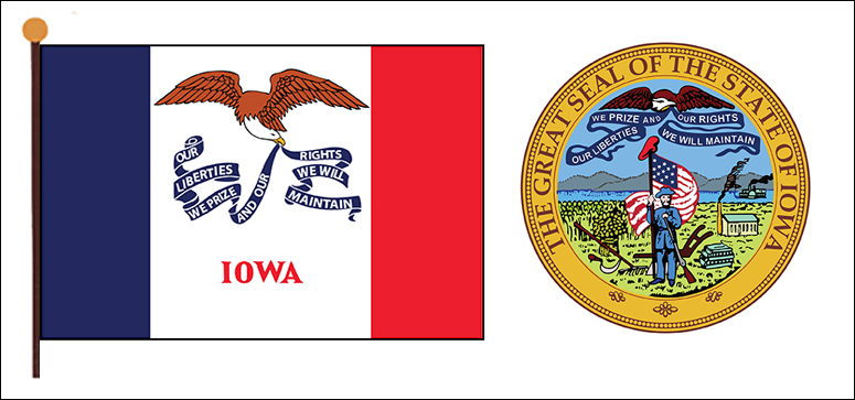 Iowa banner and seal