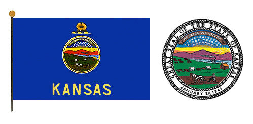 Kansas flag and seal