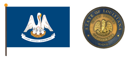 Louisiana flag and seal