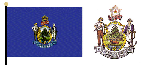 Maine flag and seal