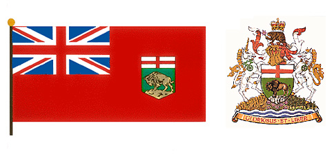 Manitoba flag and coat of arms