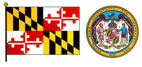 Maryland flag and seal