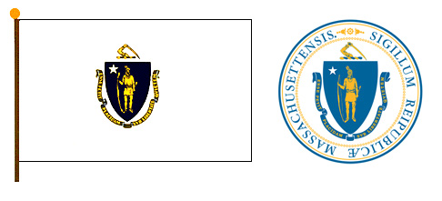 Massachusetts flag and seal