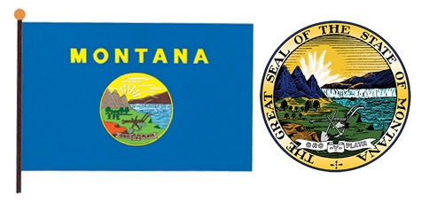 Montana flag and seal