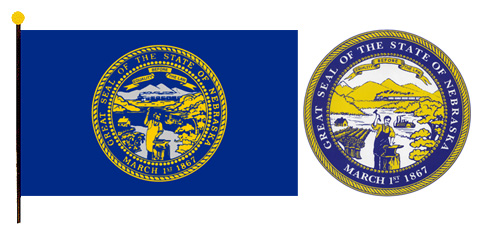 Nebraska flag and seal