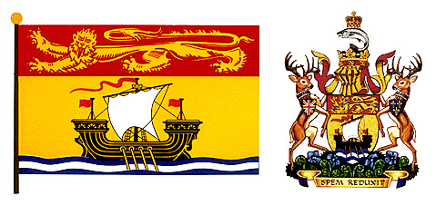 New Brunswick flag and coat of arms