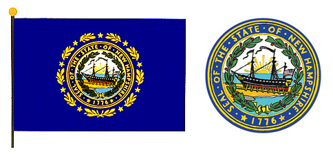 New Hampshire flag and seal