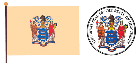 New Jersey flag and seal