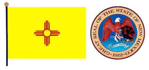 New Mexico flag and seal