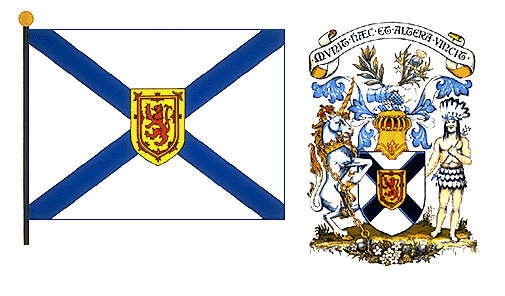 Nova Scotia flag and coat of arms