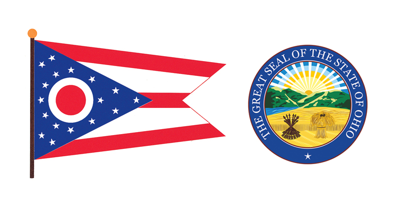 Ohio flag and seal