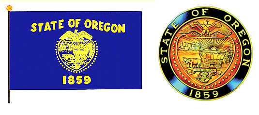 Oregon flag and seal