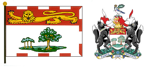 Prince Edward Island flag and coat of arms