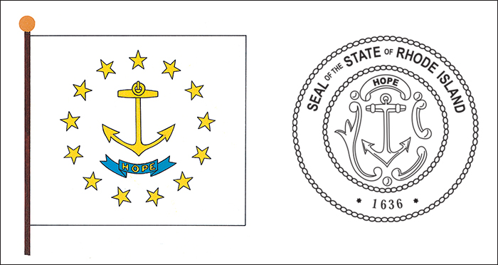 Rhode Island flag and seal